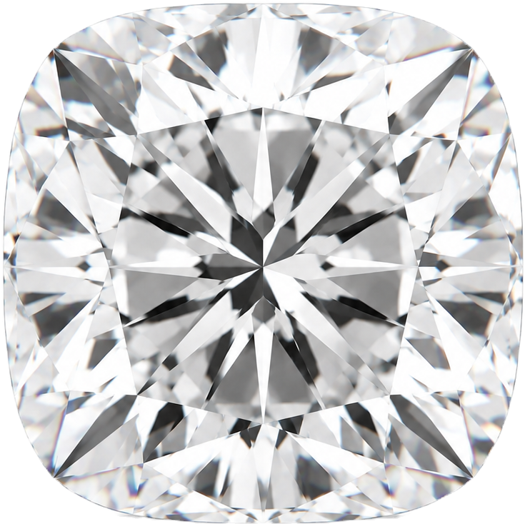 Cushion diamond viewed from above