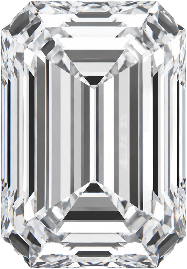 Emerald diamond viewed from above