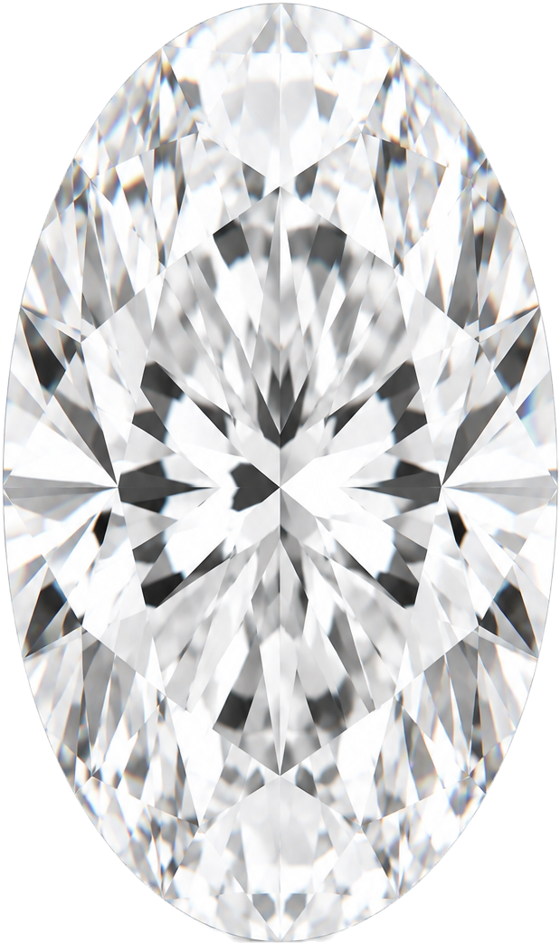 Oval diamond viewed from above