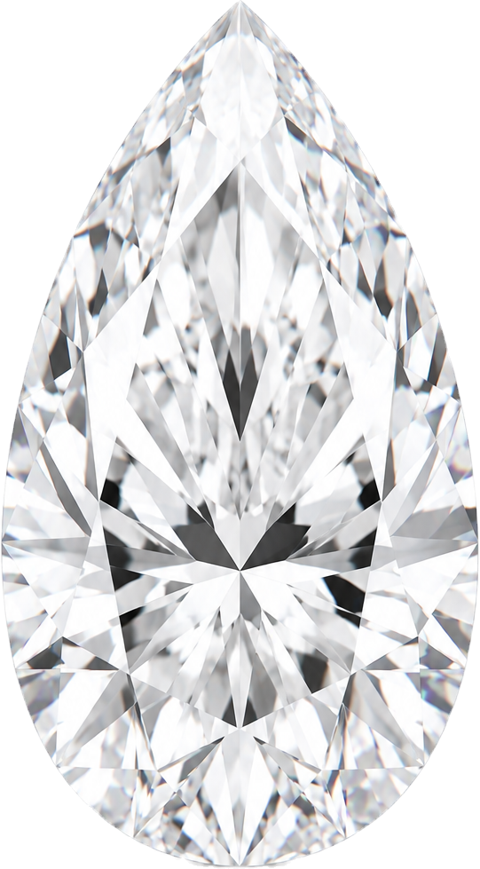 Pear diamond viewed from above