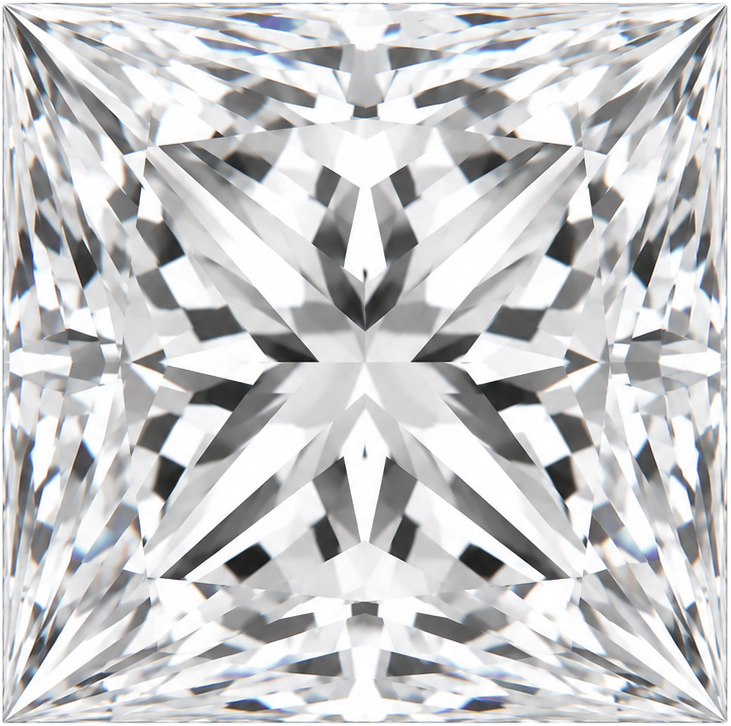 Princess diamond viewed from above