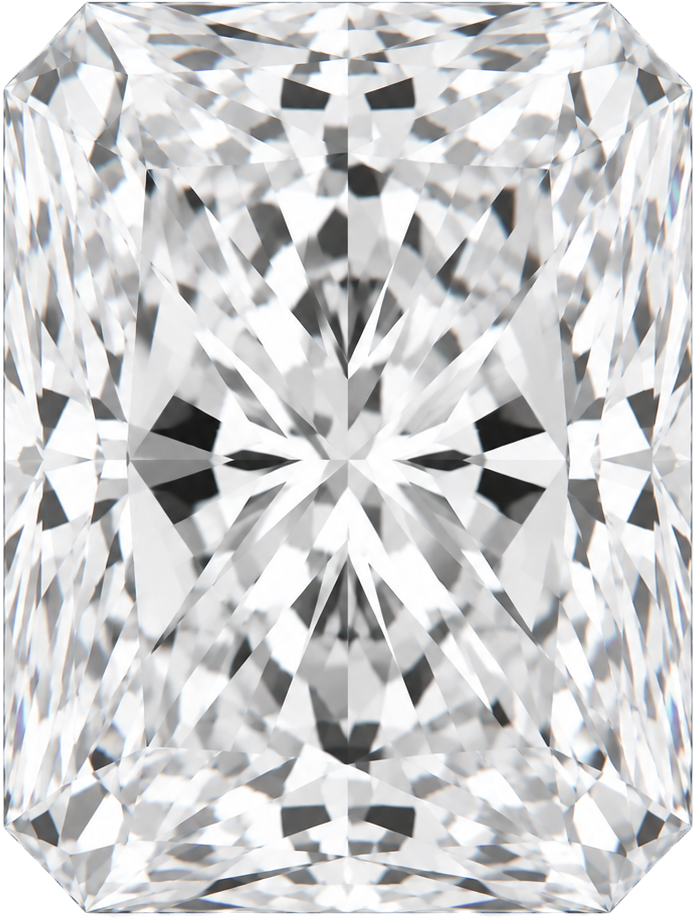 Radiant diamond viewed from above