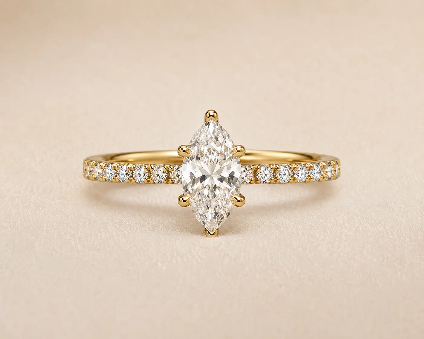 The Marquise Pavé in yellow gold